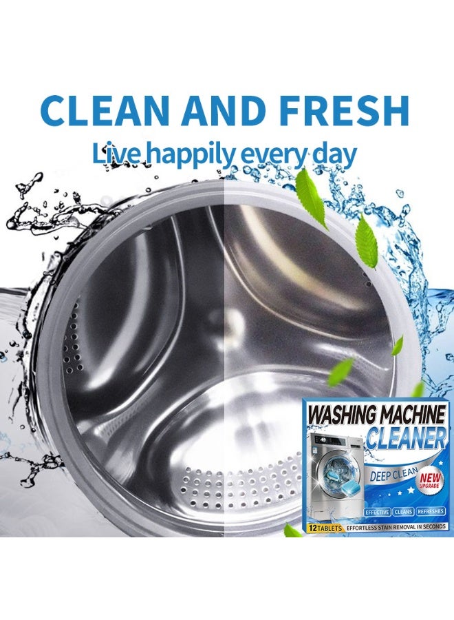 YUNSYE Washing Machine Cleaner Effervescent Tablets, 24 Pack Deep Cleaning  Sheet, Effective Wash Machines Cleaning Tablets - Image 2